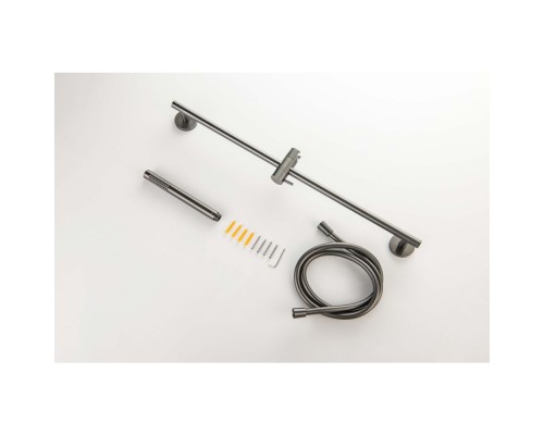 AQ2012BGM ЕВРОПА душевой гарнитур 1jet 65 см, оружейная сталь (шлиф. черный хром) AQ2012BGM