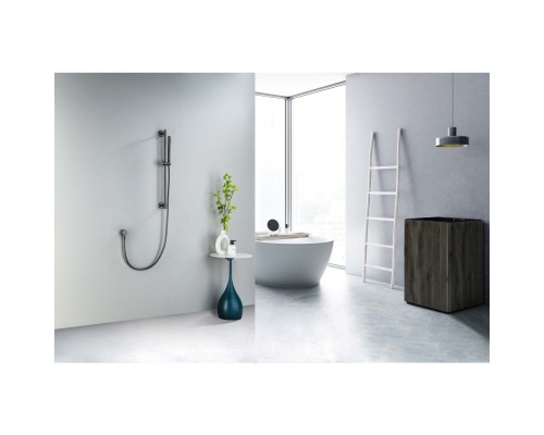 AQ2012BGM ЕВРОПА душевой гарнитур 1jet 65 см, оружейная сталь (шлиф. черный хром) AQ2012BGM