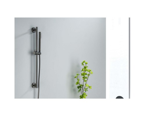 AQ2012BGM ЕВРОПА душевой гарнитур 1jet 65 см, оружейная сталь (шлиф. черный хром) AQ2012BGM