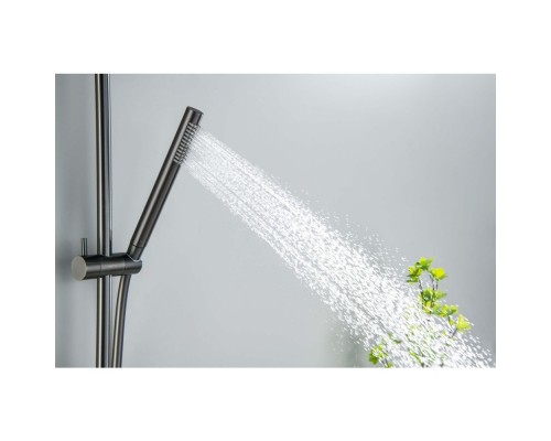 AQ2012BGM ЕВРОПА душевой гарнитур 1jet 65 см, оружейная сталь (шлиф. черный хром) AQ2012BGM