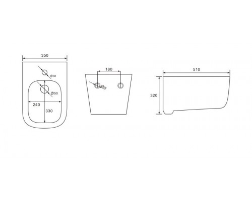 AQ1012-00 ДИВА Биде подвесное 510350320 AQ1012-00