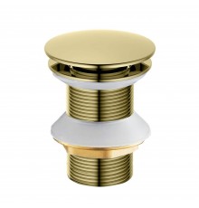 AQ6003PG сливной набор для раковины Push-open без перелива, полир. золото AQ6003PG