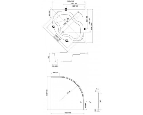 Ванна Gentiana 150х150 белая CG01000000