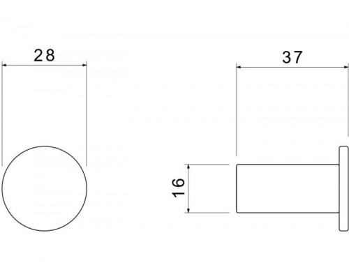 AQ4401MB ЛИРА крючок, матовый черный AQ4401MB