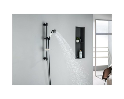 AQ2020MB КЛАССИК душевой гарнитур 1jet 65 см, матовый черный AQ2020MB