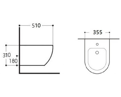 AQ1016-00 ЕВРОПА Биде подвесное 510355310 AQ1016-00