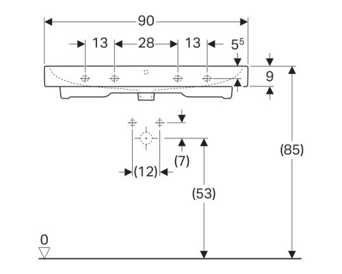 124090000 iCon Раковина, 900x485 мм 124090000