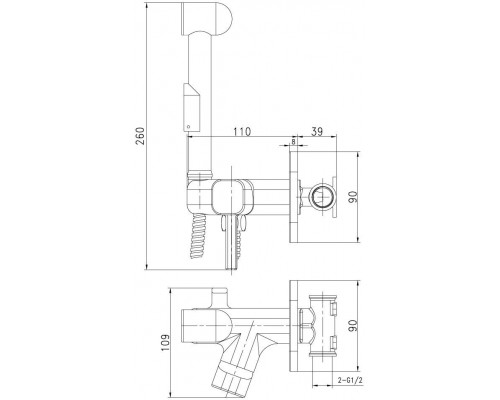 LM7165CSOLOСмеситель с гигиеническим душем, встраиваемый, хром LM7165C