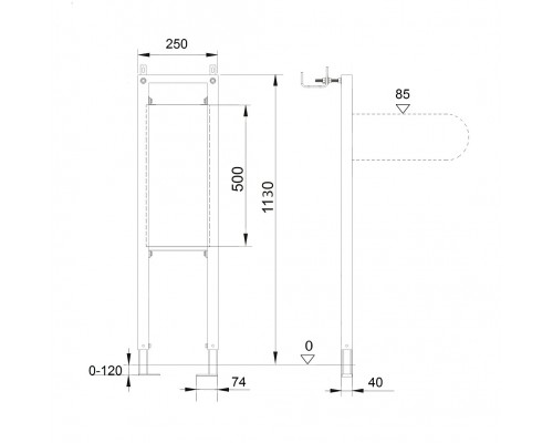 INS-0000021 Aquatek Модуль для установки поручней 113025040 мм INS-0000021
