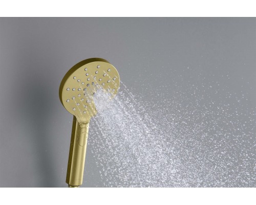 AQ2006BG ОБЕРОН ручной душ Select 120 3 jet, шлиф. золото AQ2006BG