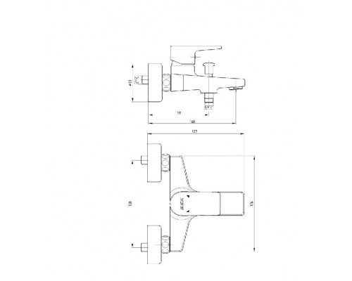 102102488EX DALIA смеситель для ванны 102102488EX