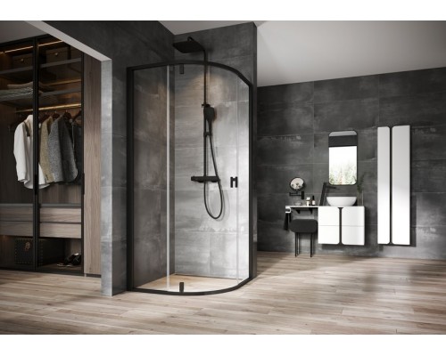 Душевая стойка с термостатическим смесителем и ручным душем TD F 091.20/150 черный X070160