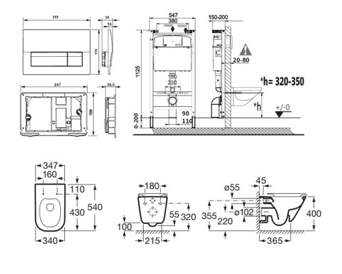 893104100 ПЭК Gap унитаз подв безобод.+инстал+кнопка+сид 893104100