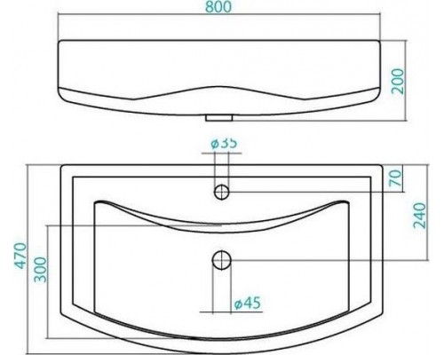1.WH50.1.524 БАЛТИКА умывальник 80 см 1.WH50.1.524