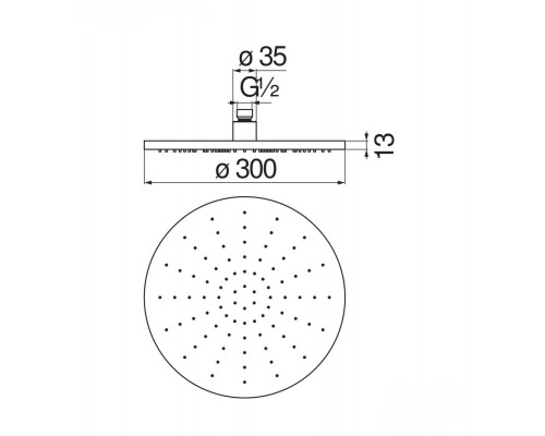 AD139/63BM верхний душ 30 см, матовый черный AD139/63BM