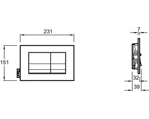 E20858-CP Панель смыва геометр дизайн, глянцевый хром E20858-CP