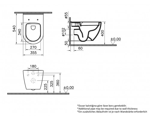 9873B003-7201 Комплект: Mia Round подвесной Безободковый унитаз + тонкое сиденье МЛ/БС+ инсталляция + панель смыва хром глянец (740-2280) 9873B003-7201