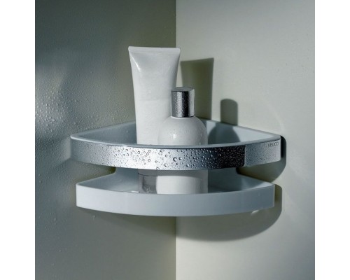 12757010000 COLLECTION MOLL Угловая корзинка для душа, белая, хром 12757010000