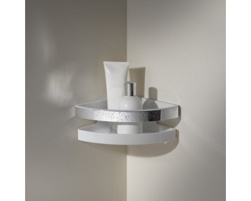 12757010000 COLLECTION MOLL Угловая корзинка для душа, белая, хром 12757010000