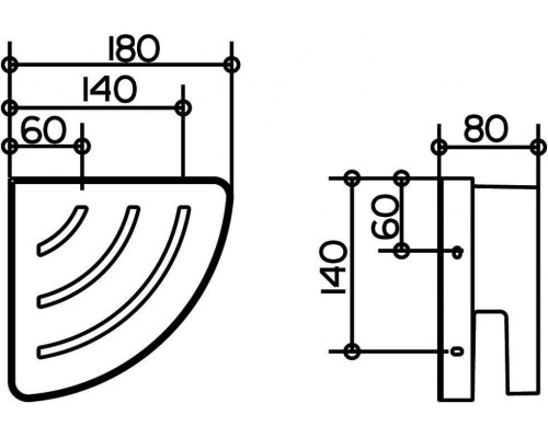 12757010000 COLLECTION MOLL Угловая корзинка для душа, белая, хром 12757010000