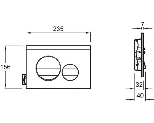 E20859-CP-MTC Панель смыва круглый дизайн мат хром и глянц хром E20859-CP-MTC