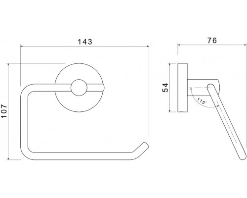 AQ4218MB ОБЕРОН бумагодержатель квадратный, матовый черный AQ4218MB