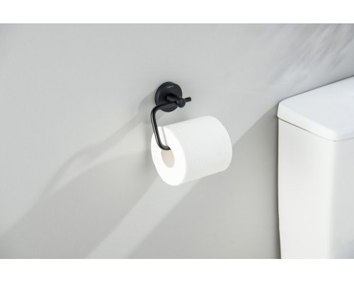 AQ4218MB ОБЕРОН бумагодержатель квадратный, матовый черный AQ4218MB