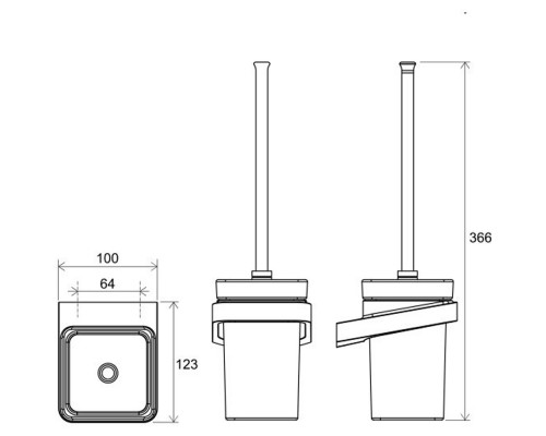 Держатель для туалетной щётки (стекло) TD 410.20 черный X07P566