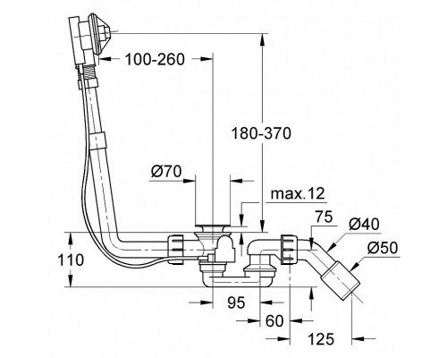 28939000 Talento Сливной и переливной гарнитур (встраиваемая часть) 28939000