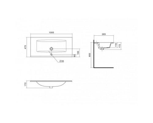 1A2582K1AJA00 Набор: 1A258201AJA00 Тумба-умывальник Сохо 100 Дуб Веллингтон/ 1WH501627 РаковинаЭлина 100 1A2582K1AJA00