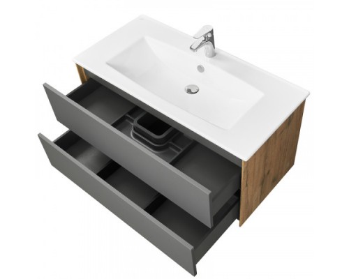 1A2582K1AJA00 Набор: 1A258201AJA00 Тумба-умывальник Сохо 100 Дуб Веллингтон/ 1WH501627 РаковинаЭлина 100 1A2582K1AJA00