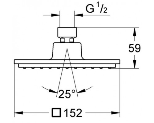 27705000 Euphoria Cube Верхний душ, 1 режим, диаметр 152 мм, хром 27705000