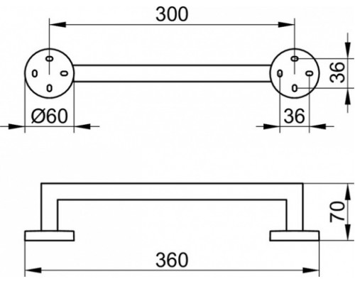 19007010000 EDITION 90 Поручень 360мм, хром 19007010000