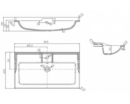 1A2424K1LTDU0 Набор: 1A242401LTDU0 Лофт Фабрик 80 Дуб Эндгрейн/ 1A708031FB010 Раковина Фабиа 80 1A2424K1LTDU0