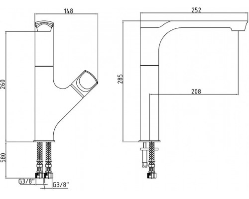 102118063HEX MYRA смеситель для кухни 102118063HEX