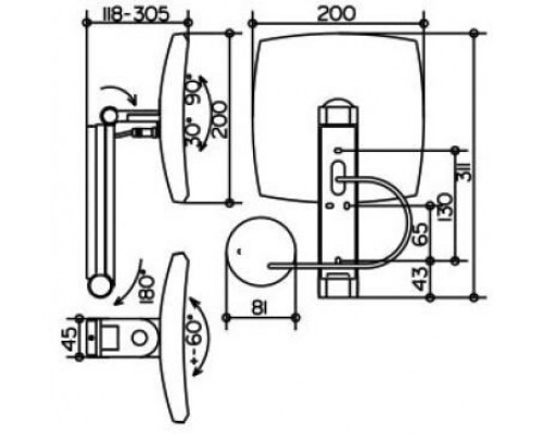 17613019002 ILOOK_MOVE Косметическое зеркало, квадратное, 5-уровневая подсветка, стеклянная панель управления, фактор увеличения x 5, хром 17613019002