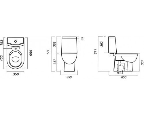NEXT SLIM Унитаз-компакт Белый S1 (WC.CC/Next/2-SlimDM/WHT.G/S1) WC.CC/Next/2-SlimDM/WHT.G/S1