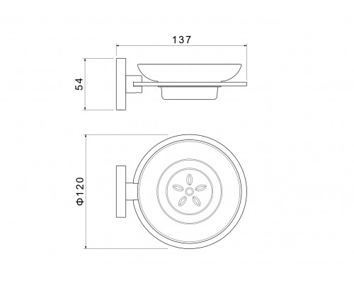 AQ4203BG ОБЕРОН мыльница, шлиф. золото AQ4203BG