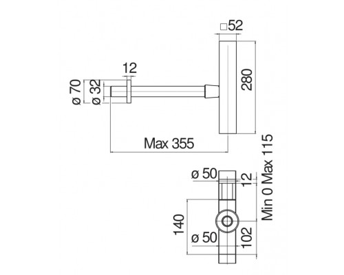 AV00102/3CR Сифон AV00102/3CR