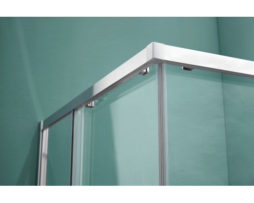AQ ARI KV 09020CH Душевой уголок квадратный, двери раздвижные 900x900x2000 профиль хром, стекло прозрачное AQ ARI KV 09020CH