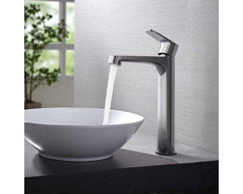 AQ1204CR ОБЕРОН смеситель для раковины высокий 240, без донного клапана AQ1204CR