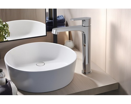 AQ1204CR ОБЕРОН смеситель для раковины высокий 240, без донного клапана AQ1204CR