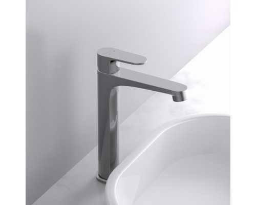 AQ1204CR ОБЕРОН смеситель для раковины высокий 240, без донного клапана AQ1204CR