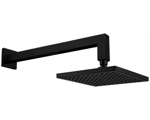 102145031C1EX TIERA квадратный верхний душ с держателем 200x200 мм матовый черный 102145031C1EX