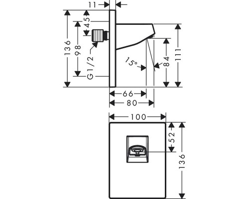 24139700 HG Pulsify держатель верхнего душа матовый белый 24139700