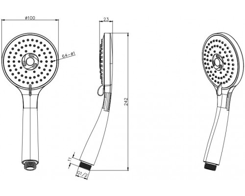 AQ2003CR ВЕГА ручной душ 3jet AQ2003CR