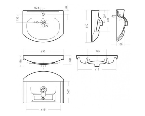 Тумба напольная Лира + Умывальник ЛАГУНА 65 SET_Лира/Лагуна-65