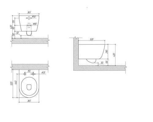 Комплект инсталляции 4 в 1 AQUATEK ПОЛАРИС-011 (рама INS-0000012, крепеж KKI-0000002, клавиша KDI-0000011, унитаз AQ0700-00 soft-close) INS-0000012/KKI-0000002/KDI-0000011/AQ0700-00