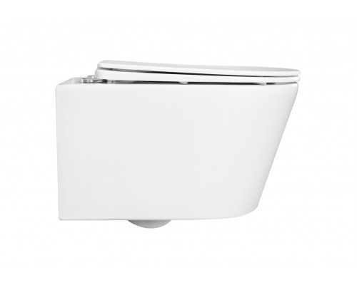 AQ1365T-00 ОБЕРОН Унитаз подвесной безободковый 531360344мм смыв TORNADO, тонкое сиденье с механизмом плавного закрывания, крепеж AQ1365T-00