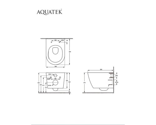 AQ1999T-00 ЛИБЕРТИ унитаз подвесной tornado 500360350, крышка дюропласт TORNADO AQ1999T-00